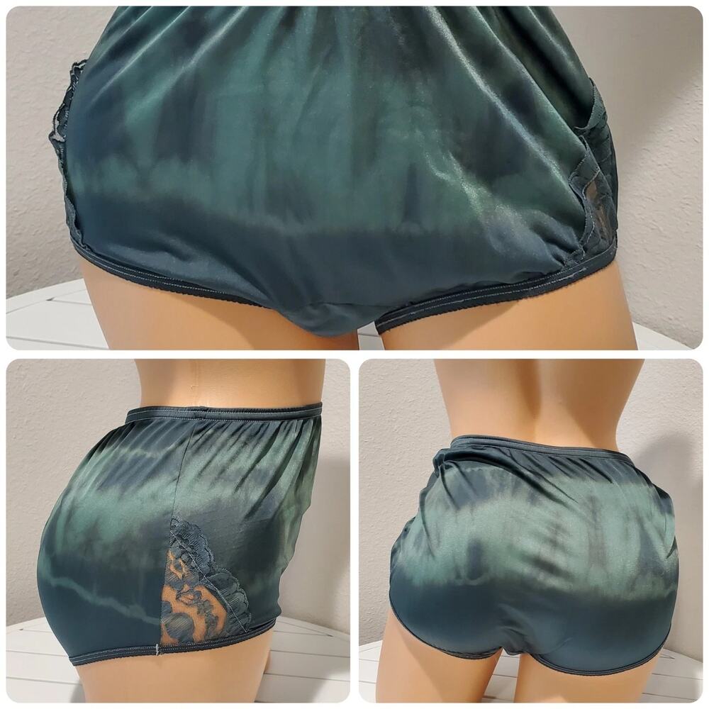 Vanity Fair Lace Nouveau Nylon Full Cut Panty Cyclone Green Rainbow Shift 6/M